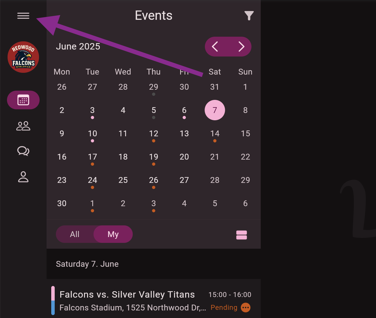 Screenshot with Menu Button